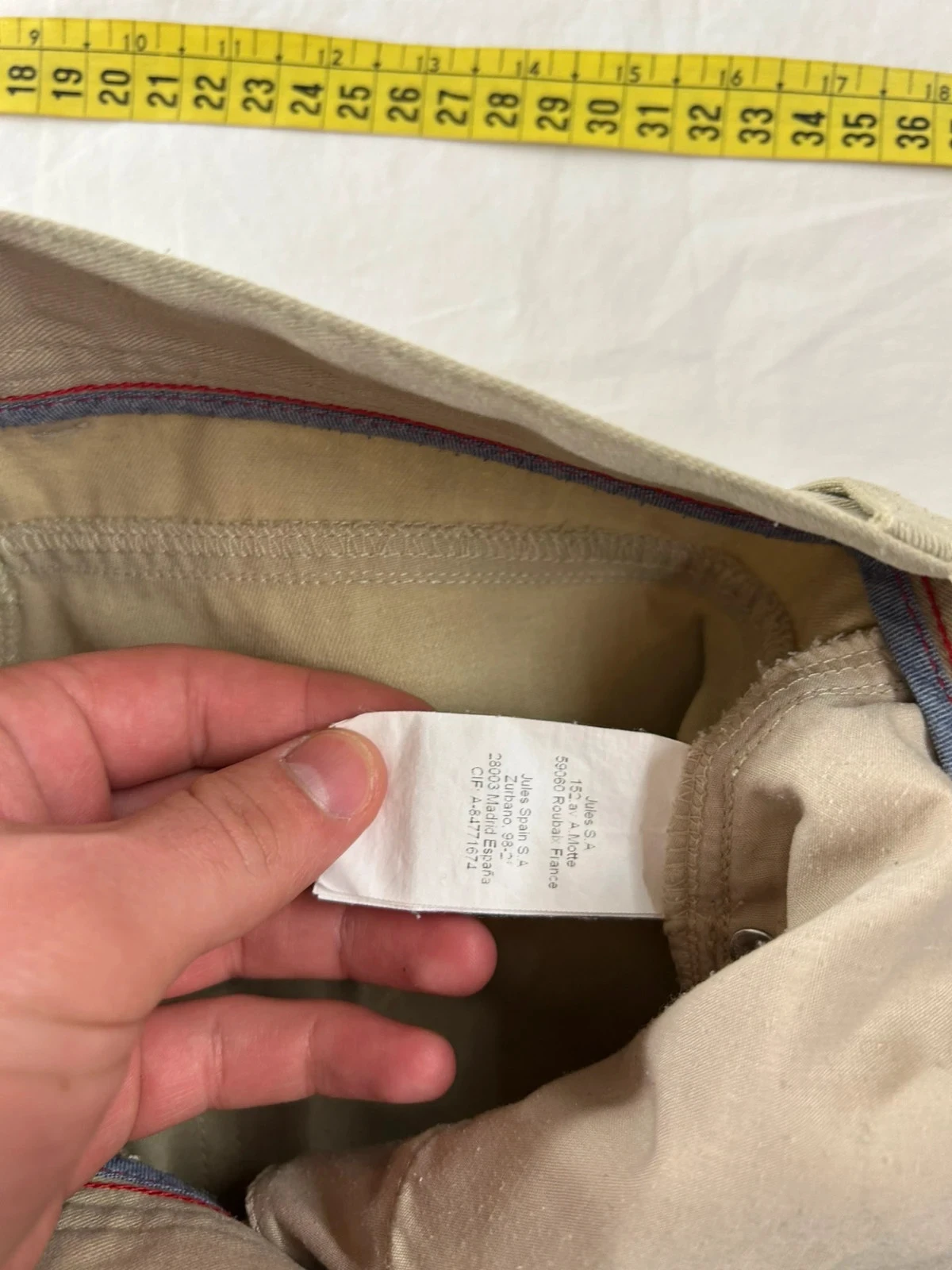 Jeans bege creme justo vintage corte reto – photo 11